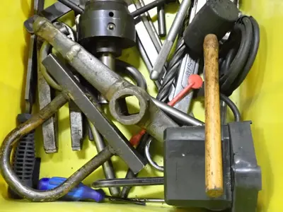 Files, Wrenches, Small Mallet. Various Toolings  Misc. Equipment