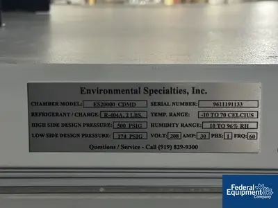 USED Environmental Specialties Enviromental Specialties Stability Chamber, Model ES2000 CDMD