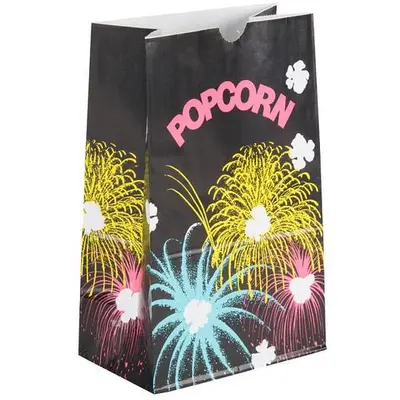 Bagcraft 7 1/2" x 3 1/2" x 9" 130 oz. Funburst Design Popcorn Bag 500/case