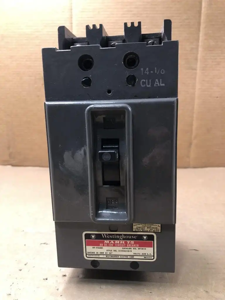 Westinghouse MARK 75 HF4015 15A 3 Pole High Frame Circuit Breaker 600VAC