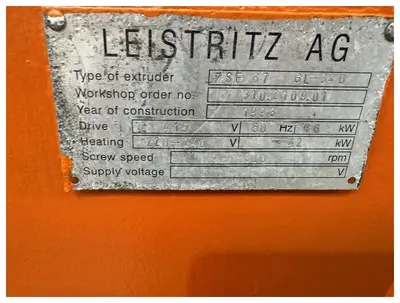 Used 1993 LEISTRITZ ZSE67 GL 34D Extruders Florida US | ESCOBAR TRADING, INC. #1360675