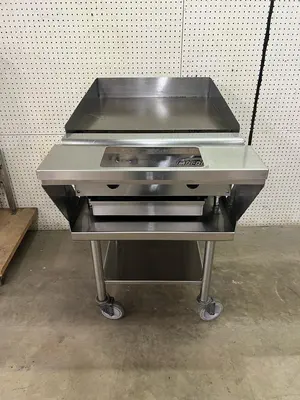 Used Imperial Used 24" Imperial ISCE-24 Thermostatic Gas Griddle with Equipment Stand Commercial Flat Top Griddles Illinois US | Falcon Restaurant Supply #1375717
