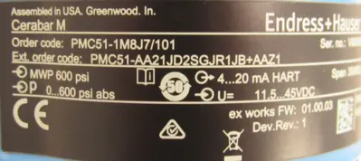 NEW ENDRESS+HAUSER PMC51-1M8J7/101 TRANSMITTER PMC511M8J7101