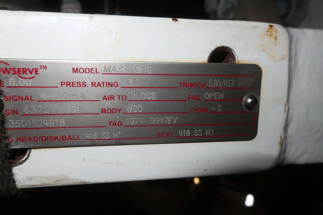 8" 150# Valtek Flowserve Mark One Control Valve Air Operated , Unused Condition