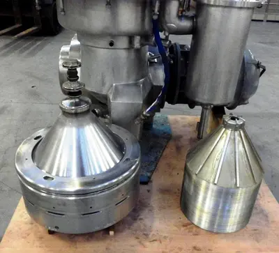 Alfa-Laval MRPX 314 HGV-74C hot milk separator, 316SS.