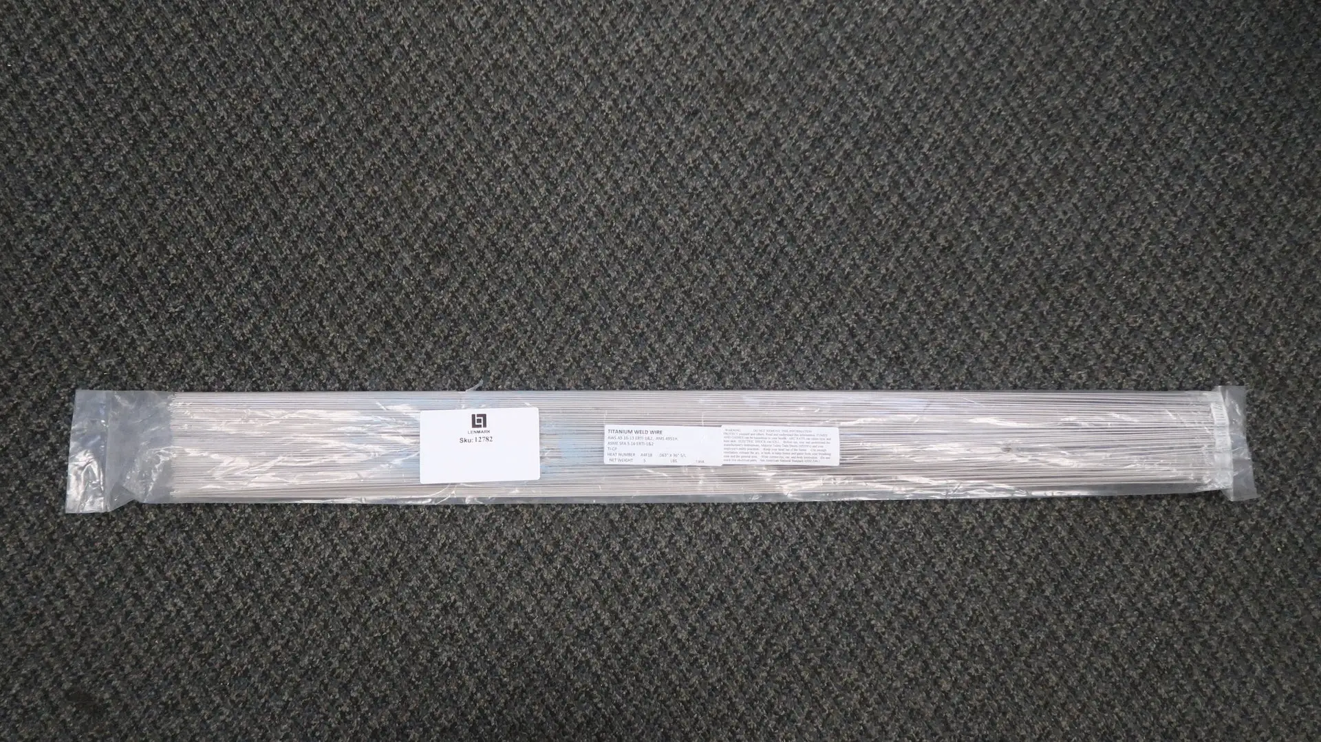 Titanium Welding Rods- Grade 1/2 (ERTi-1/ERTi-2), .63" x 36", 10 lb Pack