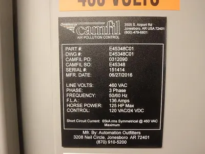 USED 2016 CAMFIL GOLD SERIES 10
