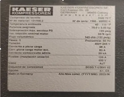 USED 2023 KAESER CSD75T