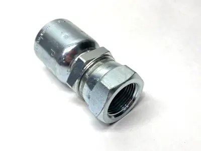 USED PARKER CRIMP STYLE HYDRAULIC HOSE FITTING 3/4" PORT 3/4" HOSE I.D.