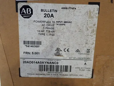 New | in-Stock 2017 ALLEN BRADLEY 20AD014A0AYNANC0 Variable Speed Drives Ohio US | HGR 24 #1133312