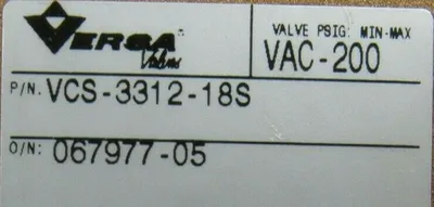 NEW VERSA VALVES VCS-3312-18S SOLENOID VALVE VCS331218S
