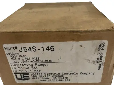 NEW UNITED ELECTRIC J54S-146 PRESSURE SWITCH J54S146