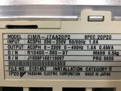 USED YASKAWA CIMR-J7AA20P2