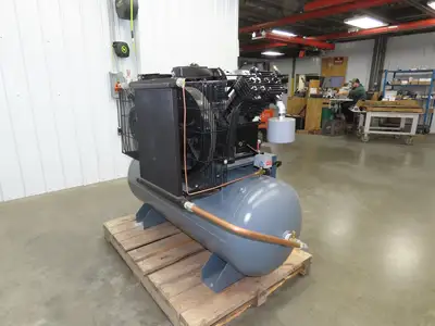 Atlas Copco CR15 Reciprocating Duplex Air Compressor 51CFM 15HP 460V 3Ph 120 Gal