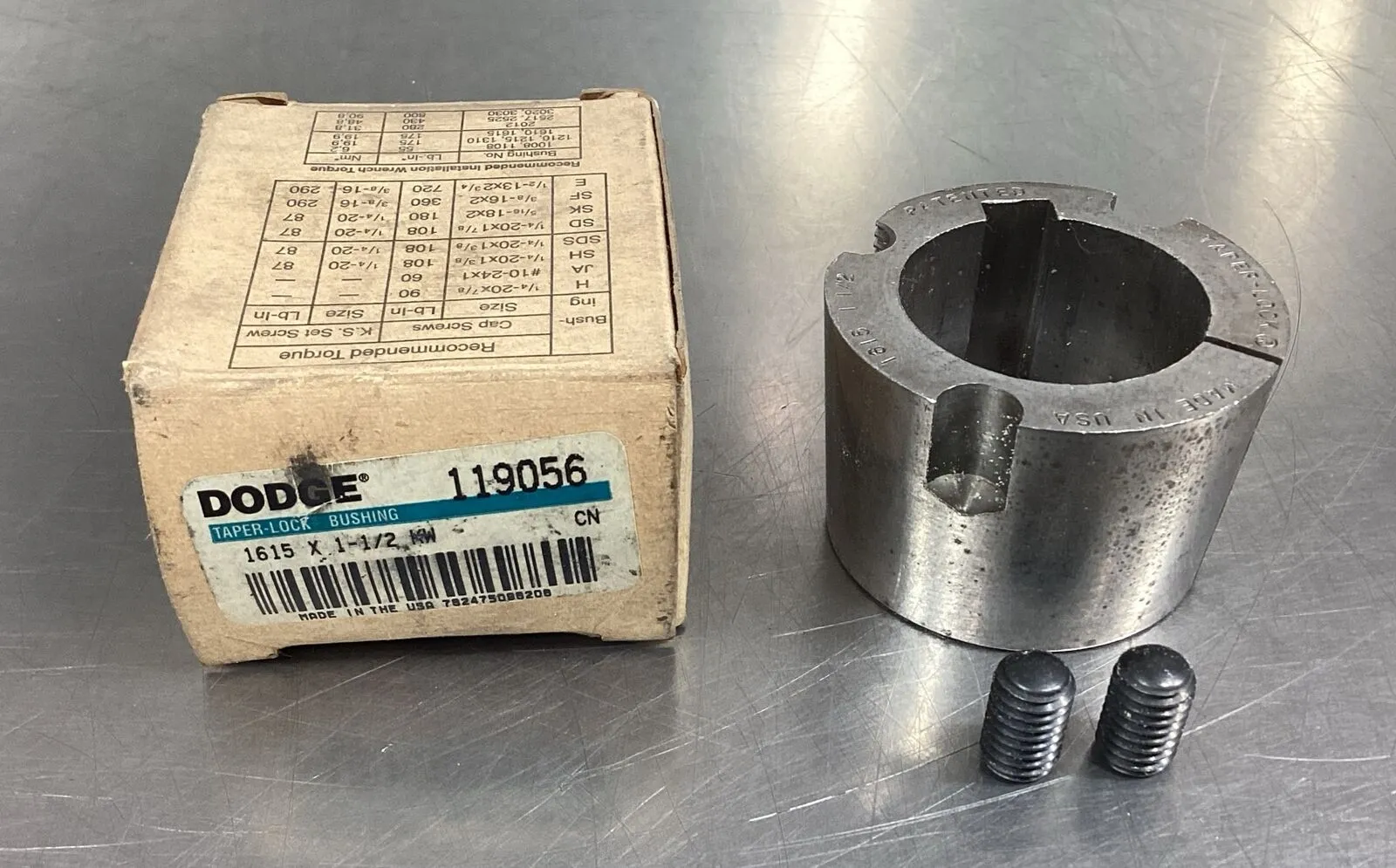 DODGE TAPER LOCK BUSHING 119056 1615X1-1/2 KW 6B-2