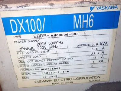 USED 2013 YASKAWA MOTOMAN MH6