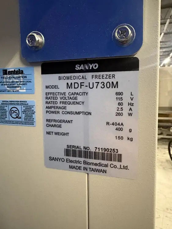 Used Sanyo Electric Biomedical Co., Ltd. MDF-U730M Lab Freezers Texas US | PT Medical Technologies #1458786