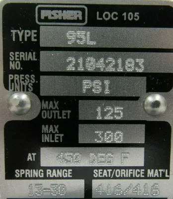 NEW FISHER 95L-1725-44443 PRESSURE REGULATOR 95L172544443