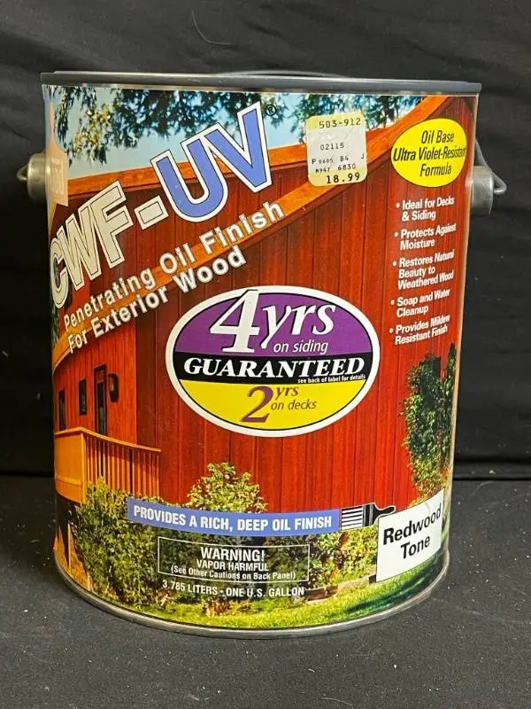 Flood CWF-UV Exterior Wood Finish - Redwood Tone, Oil-Based UV-Resistant, 1 Gallon