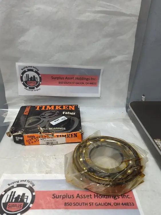 New | in-Stock TIMKEN 7314WNSU Bearings | Surplus Asset Holdings #1203470