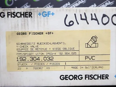 Georg Fischer 3/4 inch Y-Check Valve Viton Seal 192.304.032 New NIB