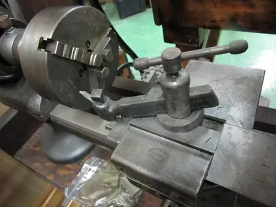 5794-385 Antique American Watch Tool Co. Watchmaker’s Lathe with Wood Enclosure