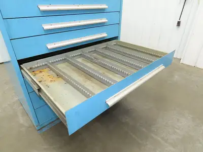Nu-Era Modular Tool Storage Cabinet 10 Drawer 45x28x61" Blue Stanley Vidmar