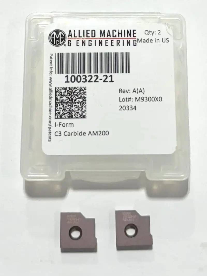 Allied Machine I-Form C3 Carbide Drill Inserts AM200 Rev: A(A) 2 Pack USA