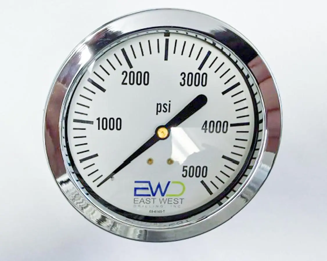 New | in-Stock 2026 SPAN 5,000 PSI LIQUID-FILLED 4" PANEL-MOUNT PRESSURE GAUGE Universal Pressure Meters Pennsylvania US | East West Machinery & Drilling #1574051