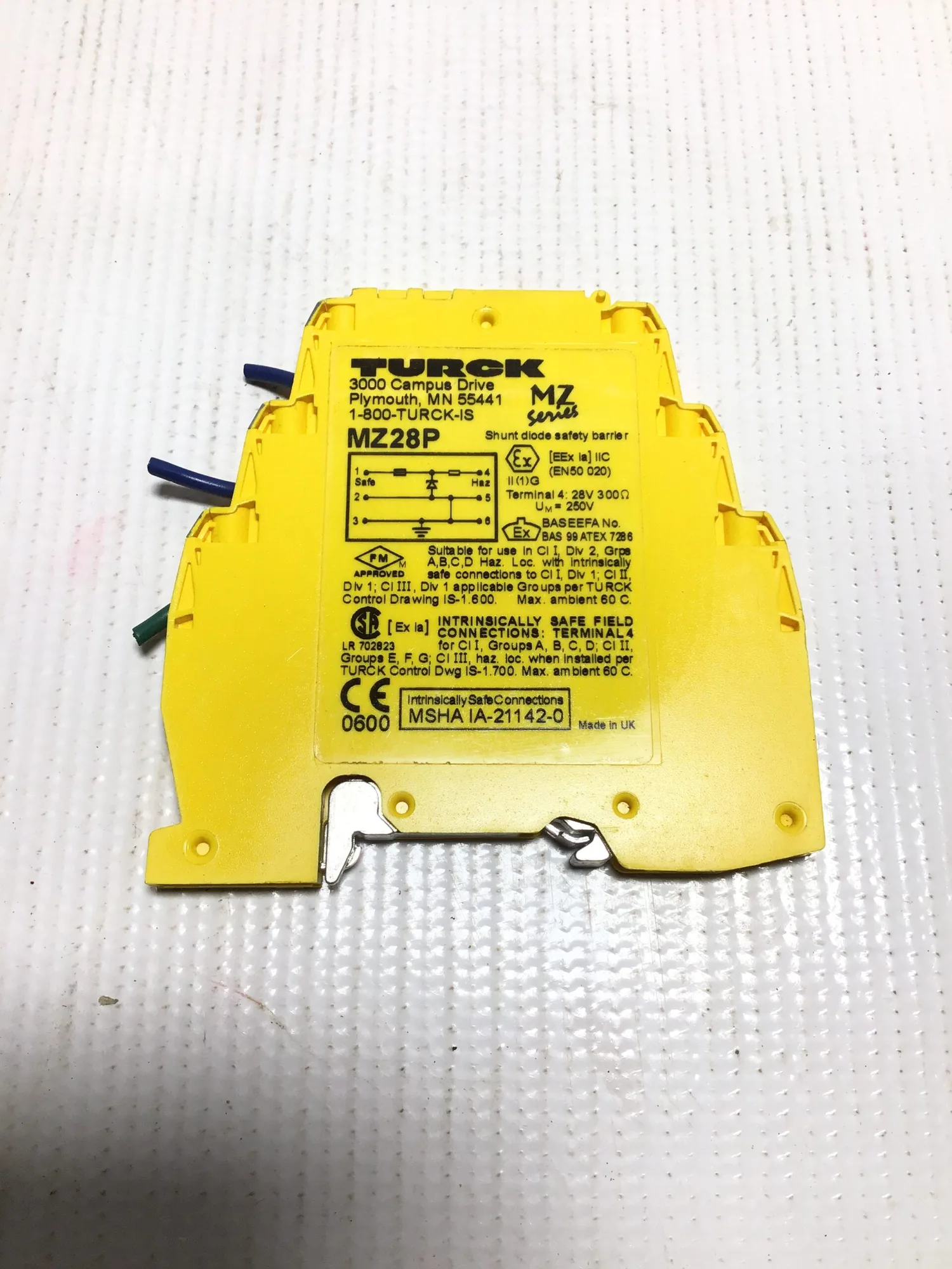 Turck MZ28P Shunt Diode Safety Barrier Switch MZ Series 28-250V
