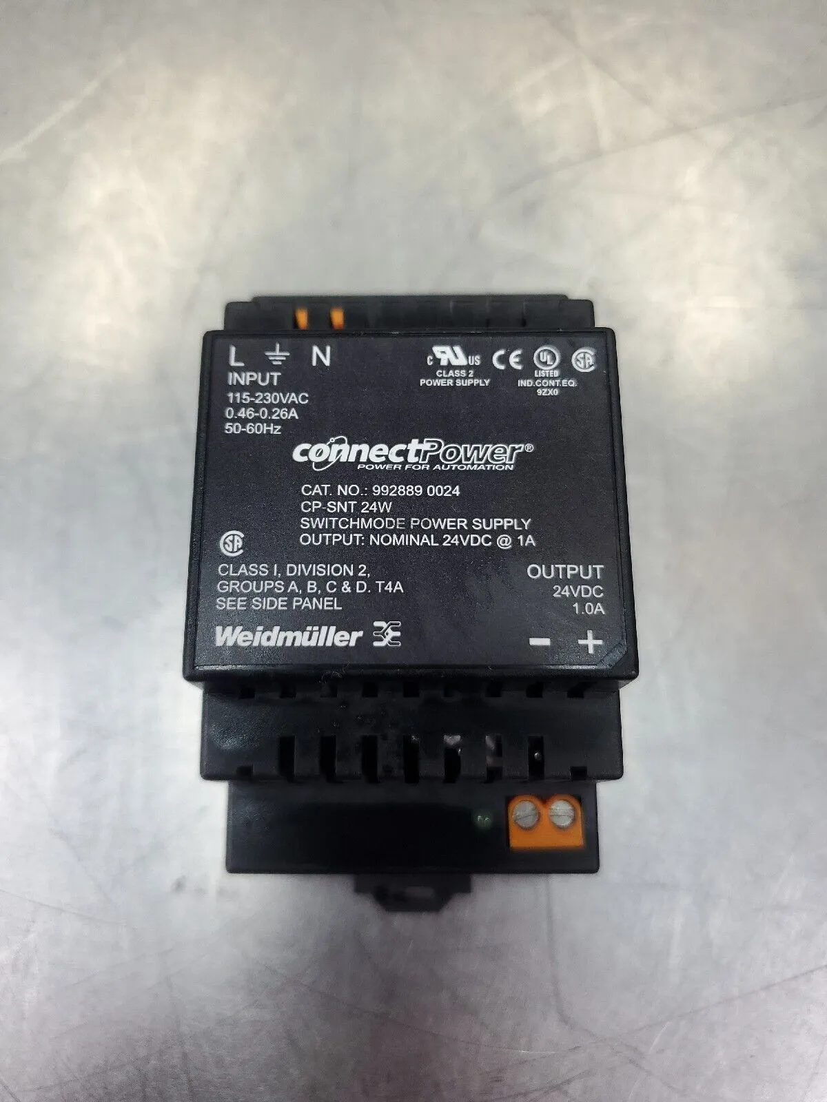 WEIDMÜLLER connectPower 24VDC 1A SWITCHMODE POWER SUPPLY. 4H