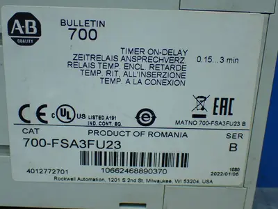 New | in-Stock ALLENBRADLEY 700FSA3FU23 Relays & Switches Ohio US | HGR 24 #1084798