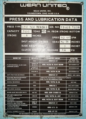 USED 1980 WARCO WARCO SC2-300-72-36 PRESS