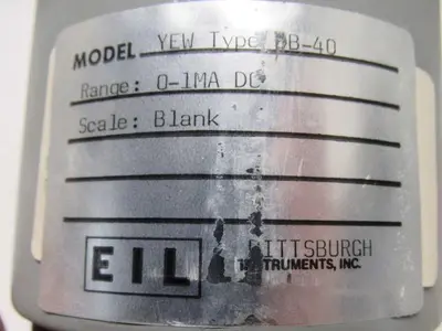 EIL Instruments YEW Type DB-40 Blank Face DC Panel Ammeter 0-1MA DC