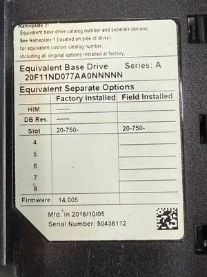 Allen Bradley 20F11ND077AA0NNNNN (9.3.2)