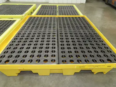 Enpac 5116-YE Spill Containment 4 Drum Platform 53x53" 6000lbs 40 Gal Lot of 4