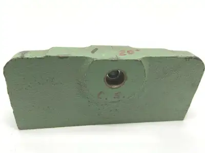 B-16073 | Green Vibratory Block Holder 2-1/2" ID M5 Metric Screw Holes - Used