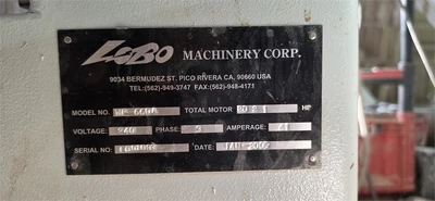 Used 2006 LOBO WP-660A Woodworking Planers Louisiana US | MachineryMax #1515683