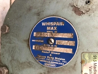 Whispair 3509J Roots Blower 3500RPM 500CFM ; 5″ port