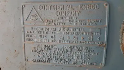 USED EMSCO F-650 TRIPLEX MUD PUMP
