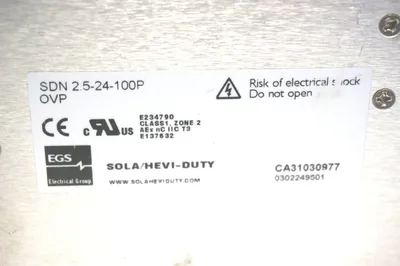 SOLA ELECTRIC SDN 2.5-24-100P POWER SUPPLY SDN2524100P
