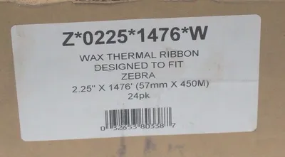LOT OF 168 NEW Z-0225-1476-W WAX THERMAL RIBBONS 2.25''X1476' (57MMX450M)
