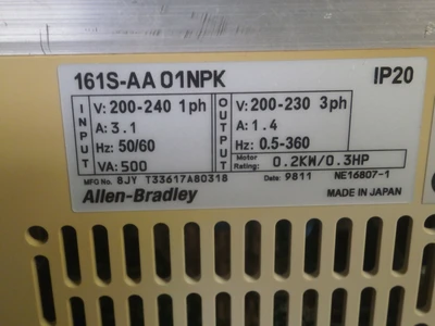 USED Allen Bradley 161S-AA01NPK