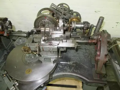 3382-385 Antique RA LIENHARD SUISSE Chaux-De-Fonds Horizontal & Vertical Rotary Engine TURNING / BROCADING MACHINE