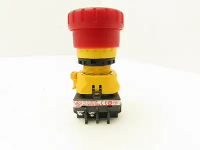 Idec XW1E-TV412Q4MR E-Stop Pushbutton 22mm Emergency Stop Lighted 24V LED