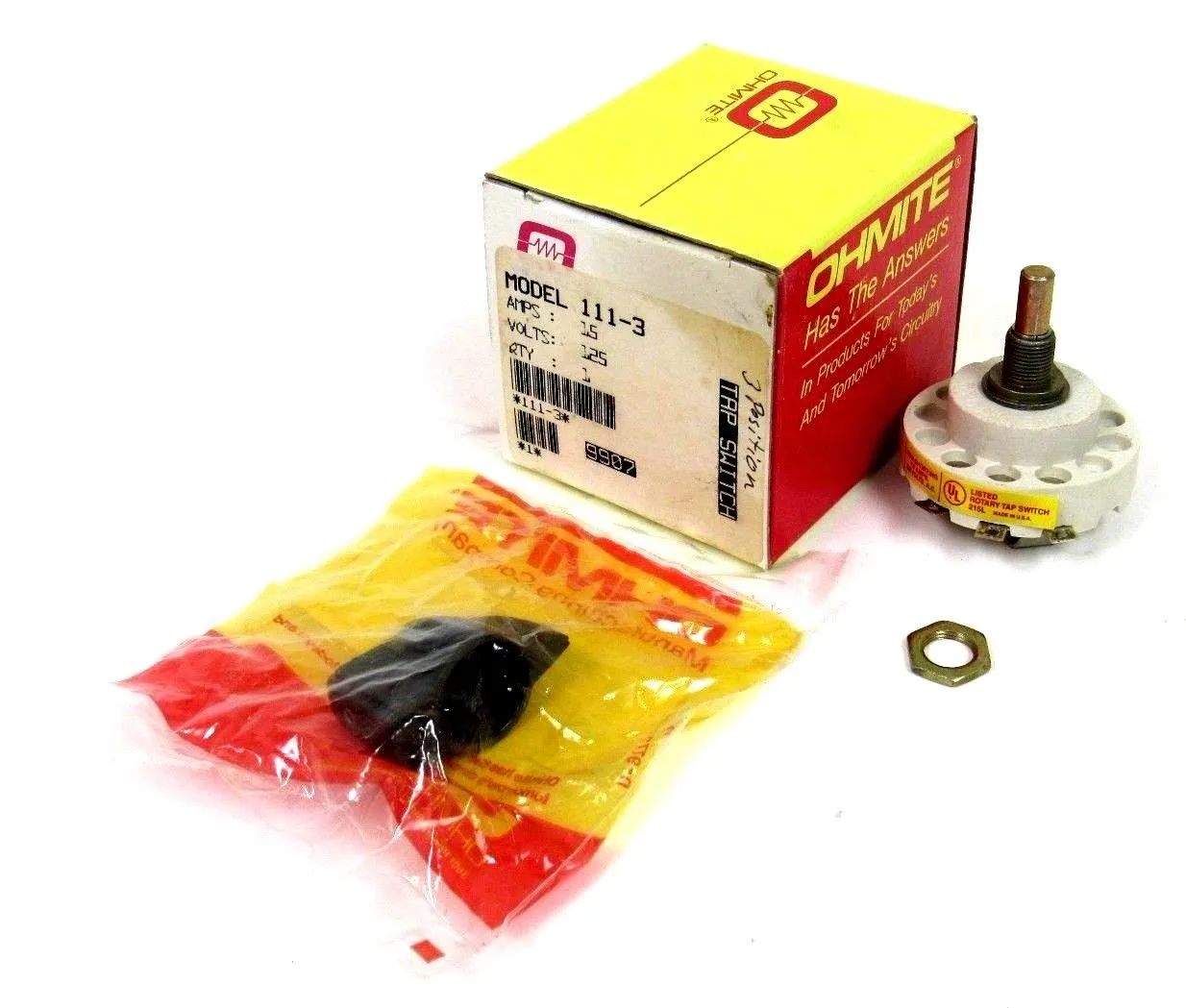 NEW OHMITE 111-3 TAP SWITCH 1113 15A 125V