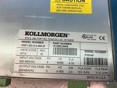 Used KOLLMORGEN MMCSD2.4460D Servo Drives Ohio US | HGR 24 #1330306