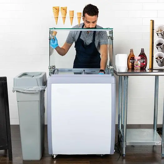 4 tube ice cream dipping cabinet