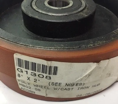 New! Poly Wheel W/cast Iron Hub MB02-05 8"x2" (qty4) *Fast Shipping* Warranty!