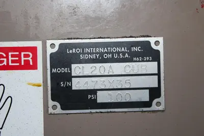 20 HP LEROI ROTARY SCREW AIR COMPRESSOR